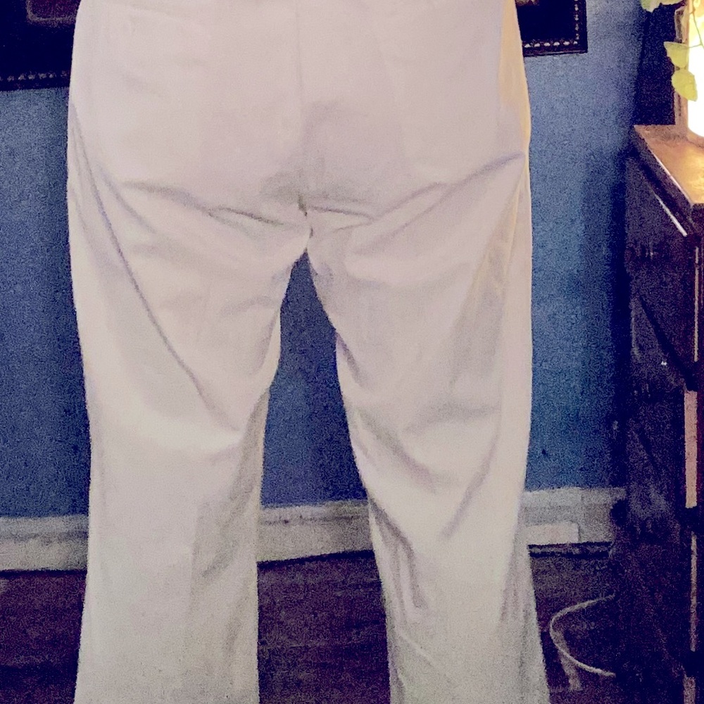 White cotton slacks.